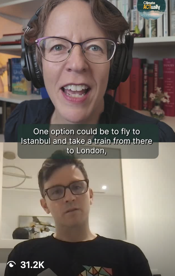Climate ACTually reel: train travel conversation — 31.2K views